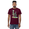 GOOSY Men's Classic T-Shirt in Maroon - Rarileto - Front View on Model