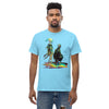 GOOSY Men's Classic T-Shirt in Sky - Rarileto - Front View on Model