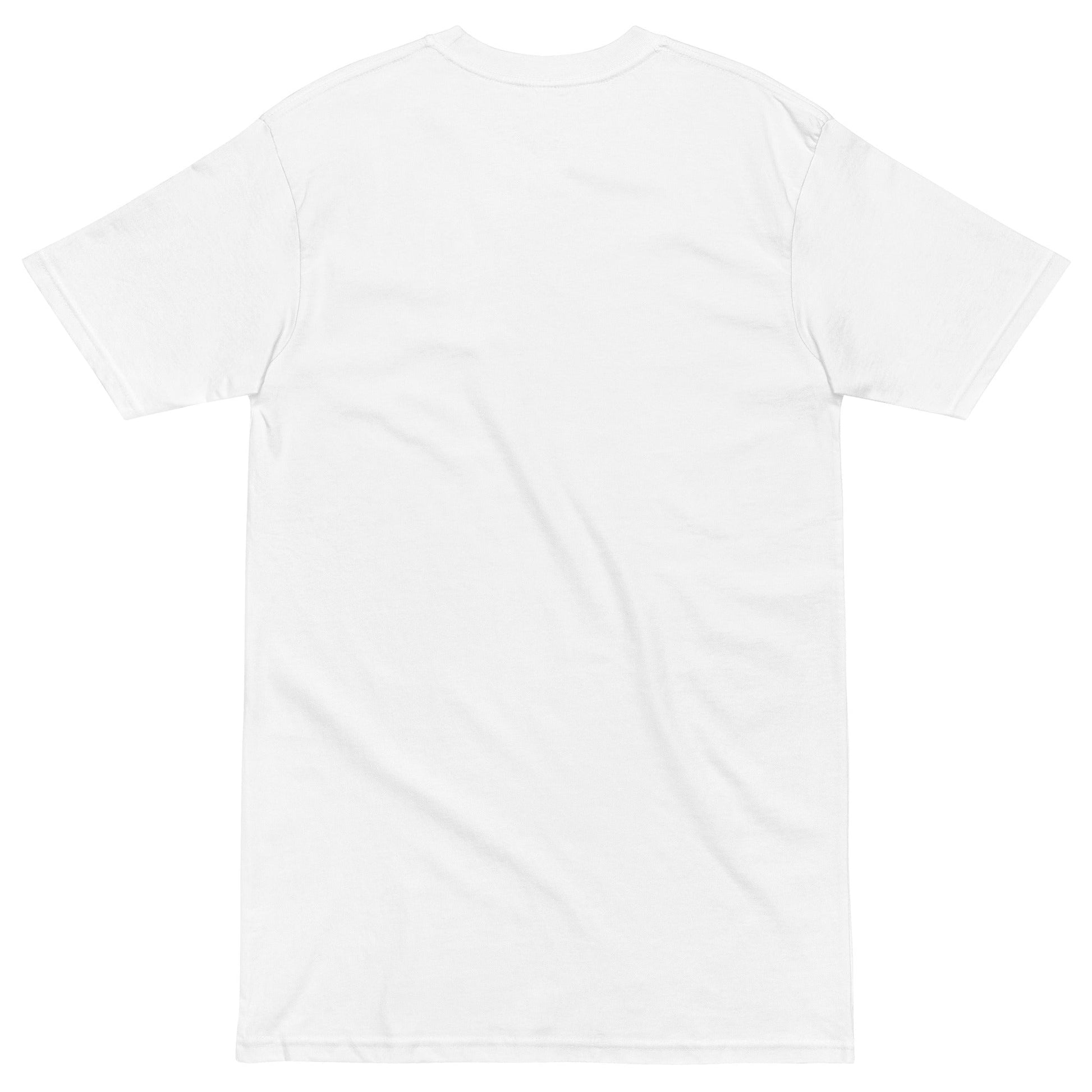 GOOSY Men’s Premium Heavyweight T-Shirt - Color White - Back View - Rarileto
