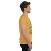 Mustard Tri-Blend Right Side on Model of GOSSY Tri-Blend Short Sleeve T-Shirt