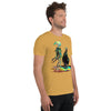 Mustard Tri-Blend 3/4 Right Side on Model of GOSSY Tri-Blend Short Sleeve T-Shirt