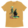 Mustard Tri-Blend Front View of GOSSY Tri-Blend Short Sleeve T-Shirt