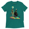 Teal Tri-Blend Front View of GOSSY Tri-Blend Short Sleeve T-Shirt