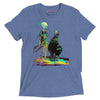 Blue Tri-Blend Front View of GOSSY Tri-Blend Short Sleeve T-Shirt