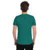 Teal Tri-Blend Back Side on Model of GOSSY Tri-Blend Short Sleeve T-Shirt