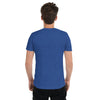 True Royal Tri-Blend Back Side on Model of GOSSY Tri-Blend Short Sleeve T-Shirt