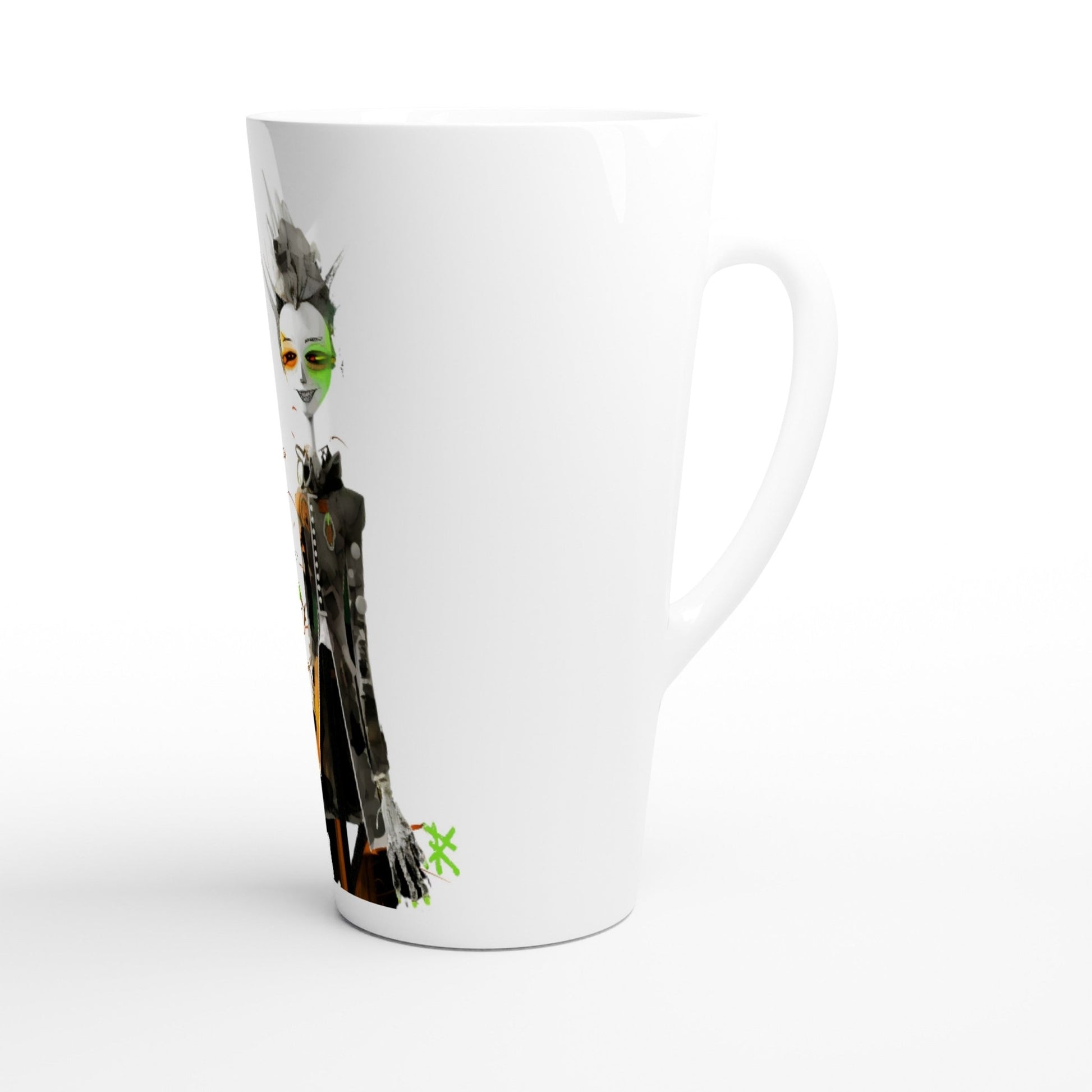 GREEN META ALIEN Latte Mug - Rarileto