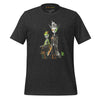 Front Ghost Dark Gray Heather: GREEN META ALIEN Premium Crewneck T-Shirt in Dark Gray Heather (Front Ghost View)