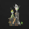 Black Front View of GREEN META ALIEN Premium Crewneck T-Shirt