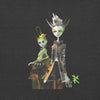 Design Front Dark Gray Heather: GREEN META ALIEN Premium Crewneck T-Shirt in Dark Gray Heather (Design View)