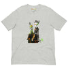 Athletic Heather Back View of GREEN META ALIEN Premium Crewneck T-Shirt