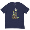 Front Navy: GREEN META ALIEN Premium Crewneck T-Shirt in Navy