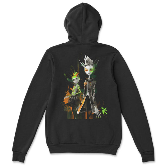 GREEN META ALIEN Zip Hoodie - Rarileto - Back View