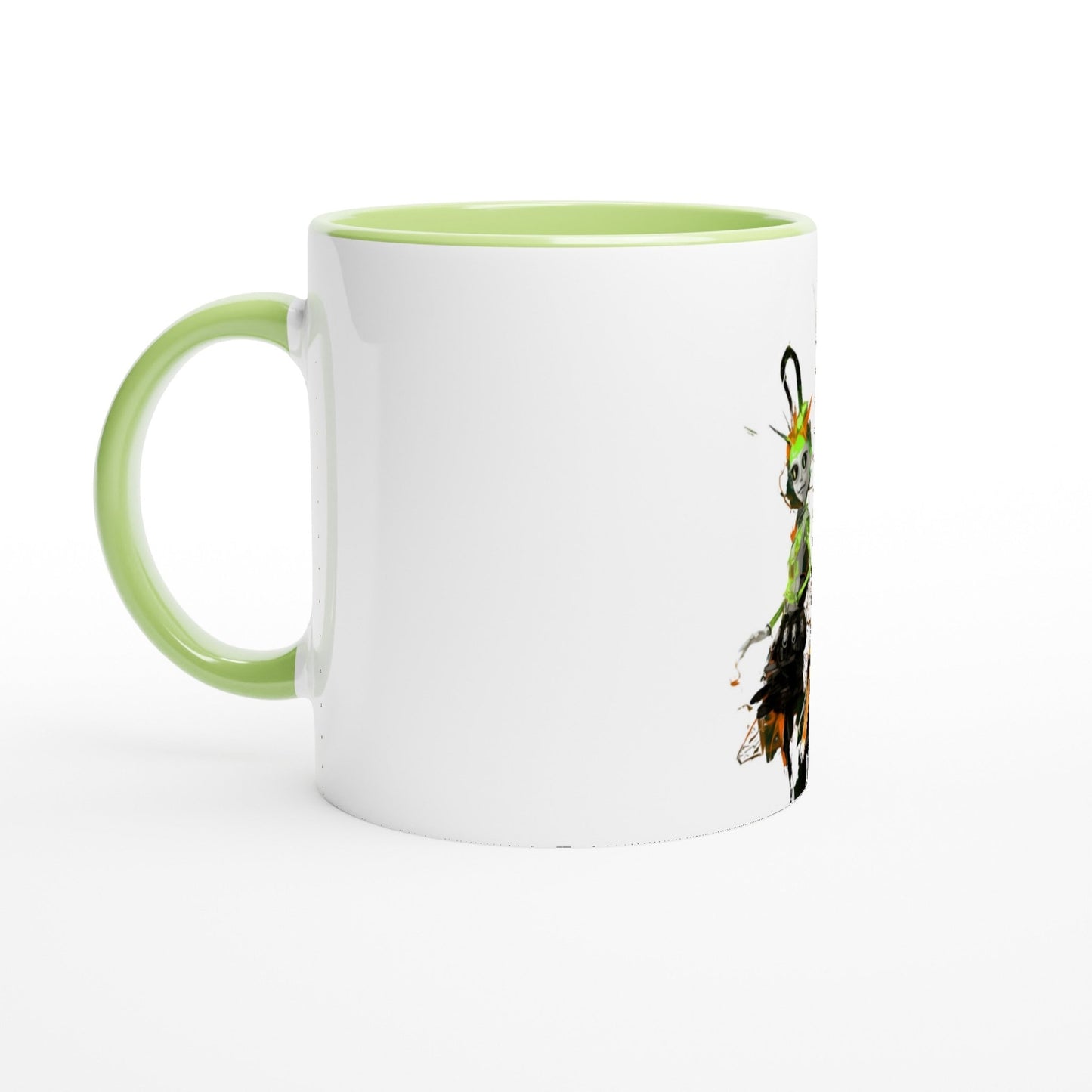 GREEN META ALIENS Mug with Color Inside