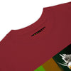 GREEN META ALIENS Premium Heavyweight T-Shirt - Color Brick Red - Front Neck View - Rarileto
