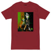 GREEN META ALIENS Premium Heavyweight T-Shirt - Color Brick Red - Front View - Rarileto
