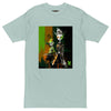 GREEN META ALIENS Premium Heavyweight T-Shirt - Color Agave - Front View - Rarileto
