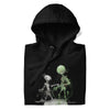 GROOVY MARTIAN DANCE PARTY Hoodie in Black - Rarileto - Folded View