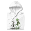 GROOVY MARTIAN DANCE PARTY Hoodie in White - Rarileto - Folded View