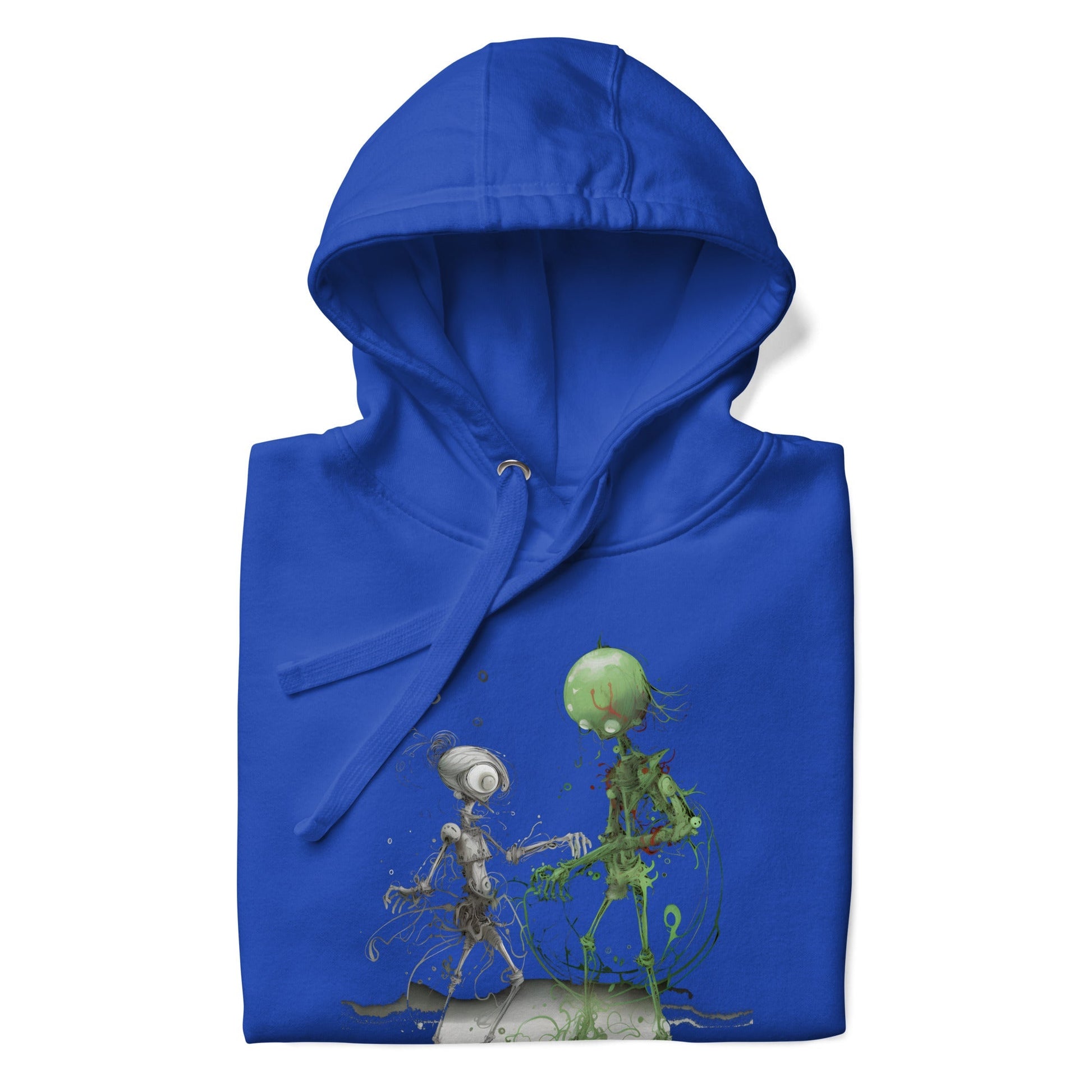 GROOVY MARTIAN DANCE PARTY Hoodie in Team Royal - Rarileto - Folded View