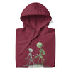 GROOVY MARTIAN DANCE PARTY Hoodie in Maroon - Rarileto - Folded View