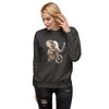 Female Model Front: GRUNGE ELEPHANT Sweatshirt in Charcoal Heather on Female Model