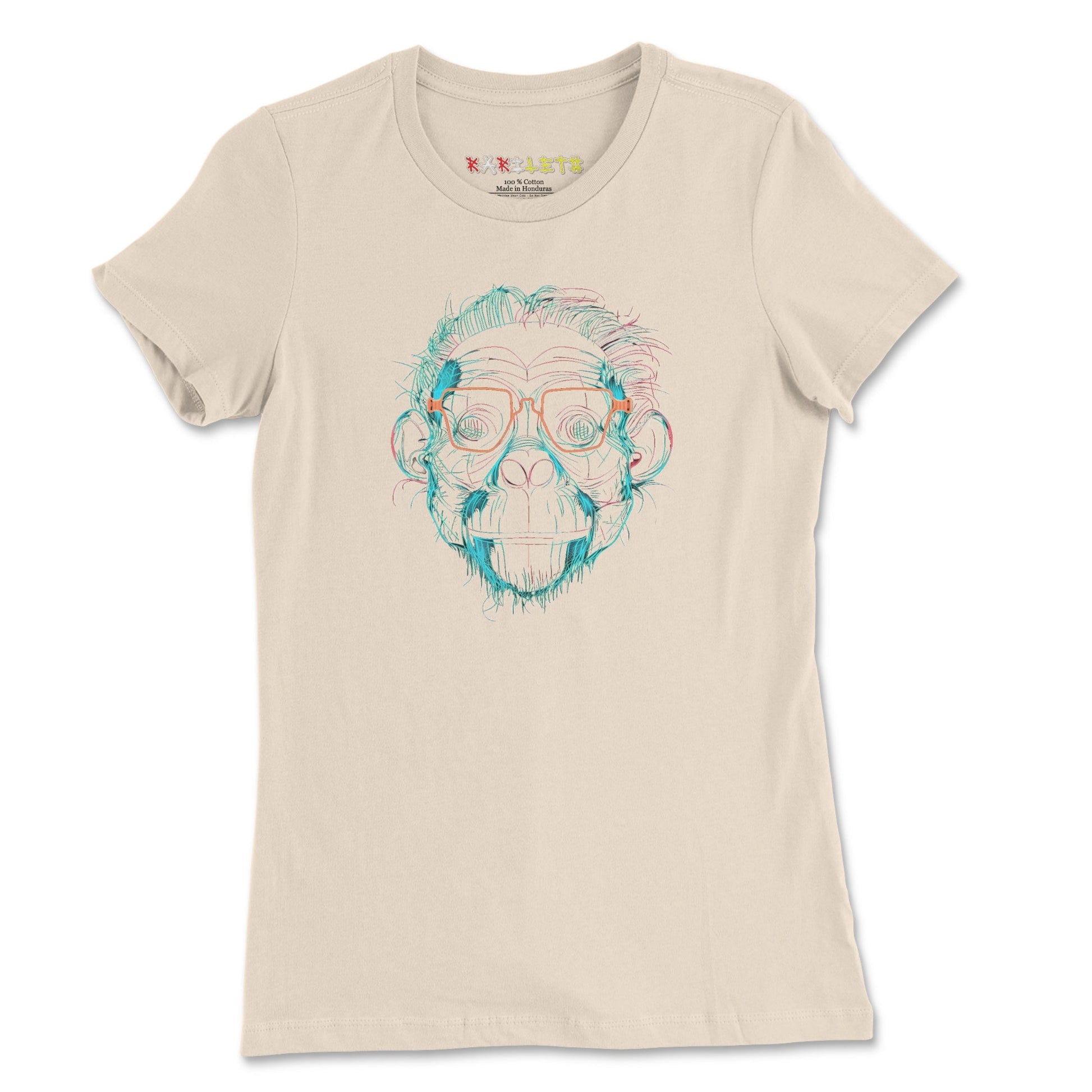 Front Soft Cream: INTELLECTUAL APE Premium Tee in Soft Cream - Front View