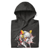 KAWAII CAT GIRL Hoodie in Charcoal Heather - Rarileto - Folded View