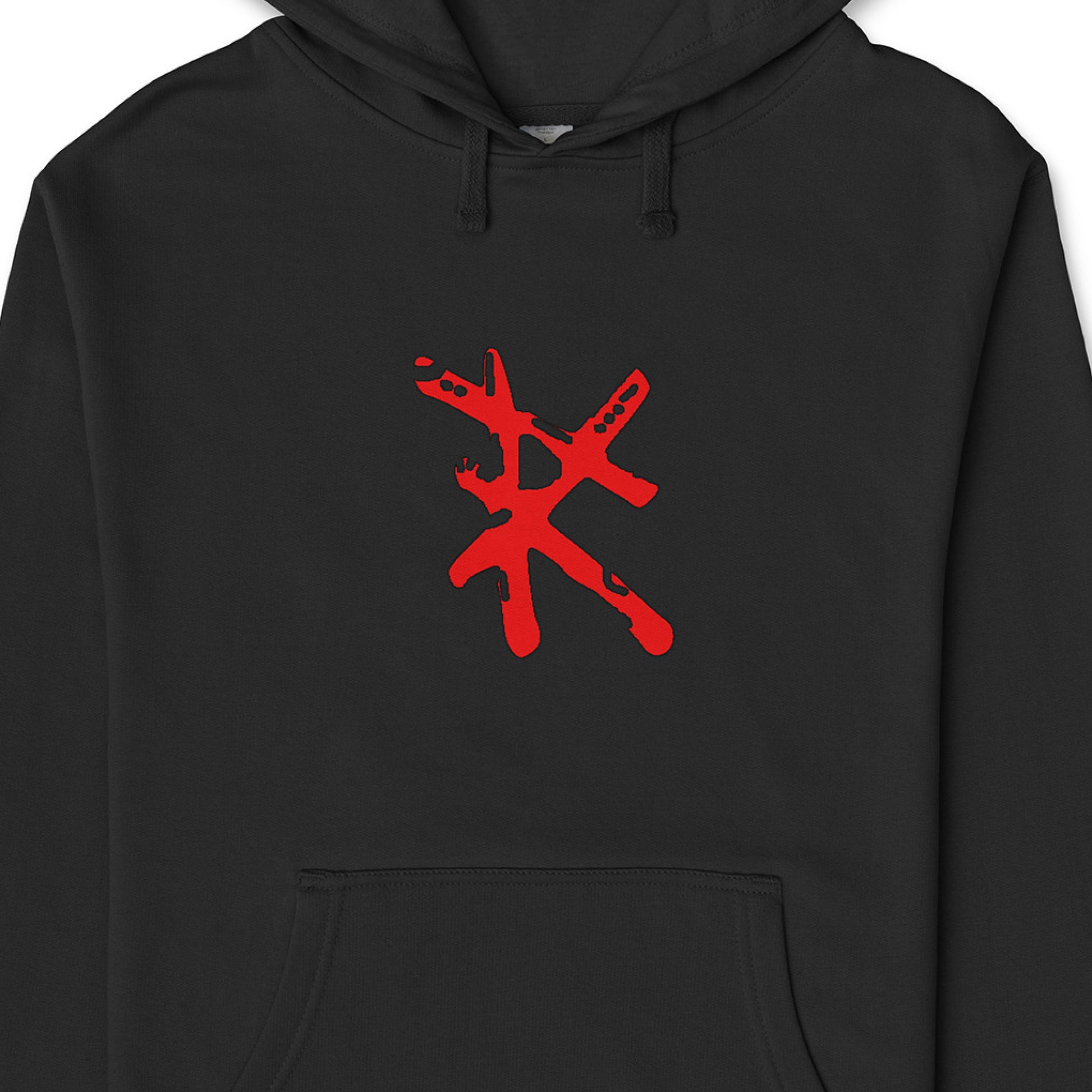 RARILETO Logo Hoodie in black, design view featuring sleek logo placement. Rarileto