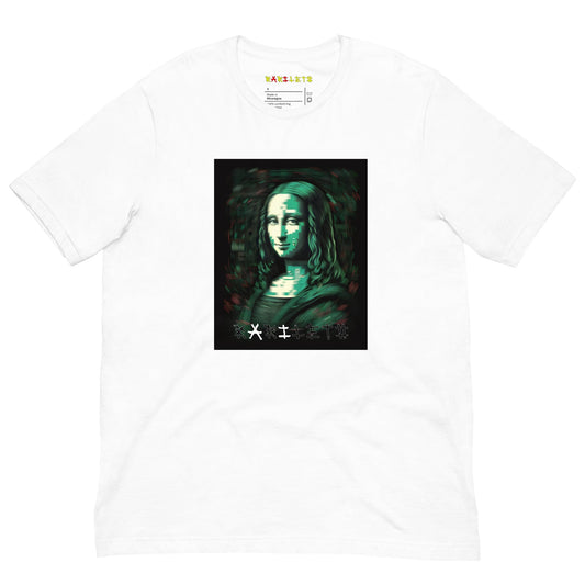 White Front View of LUCID MONA LISA Premium Crewneck T-Shirt