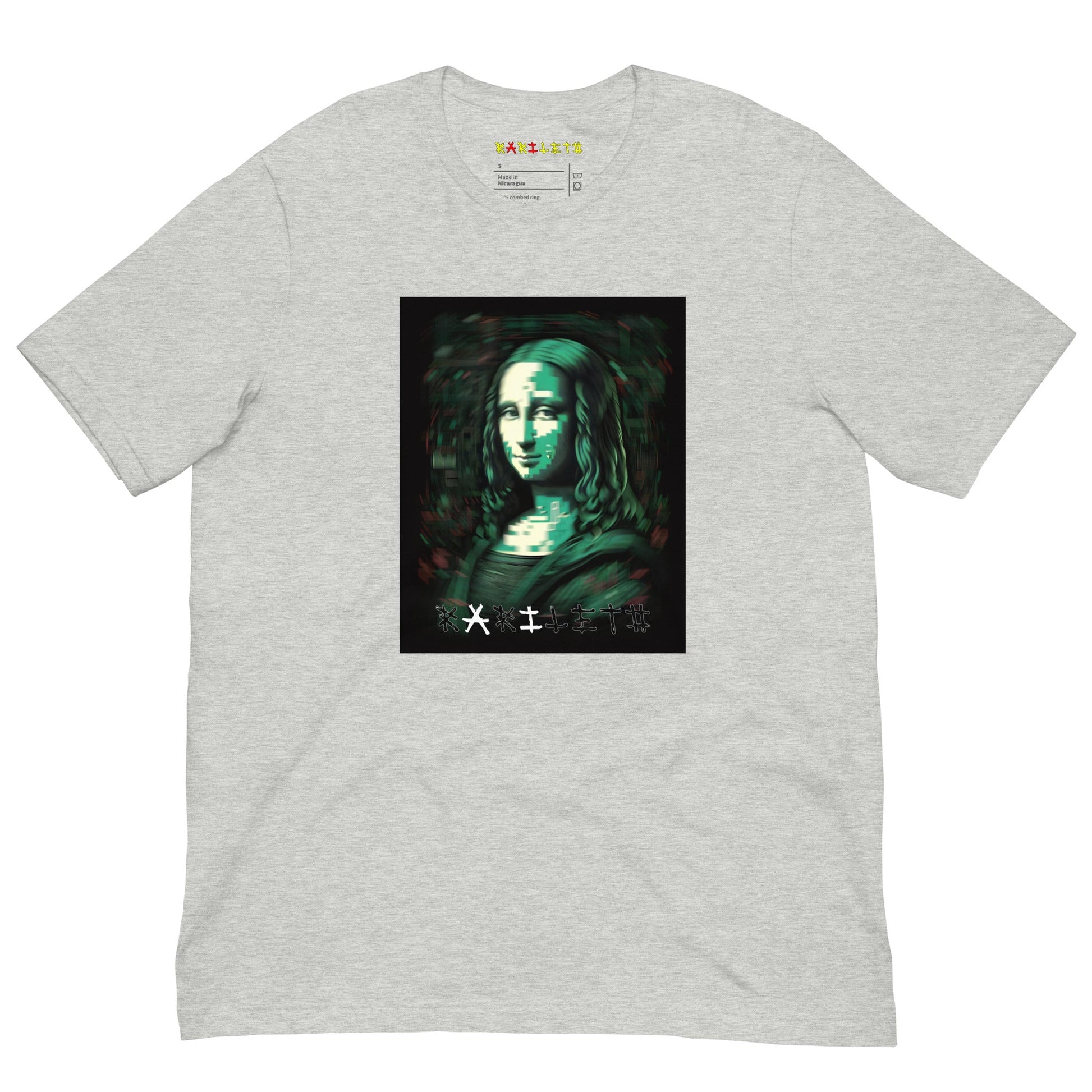 Athletic Heather Front View of LUCID MONA LISA Premium Crewneck T-Shirt