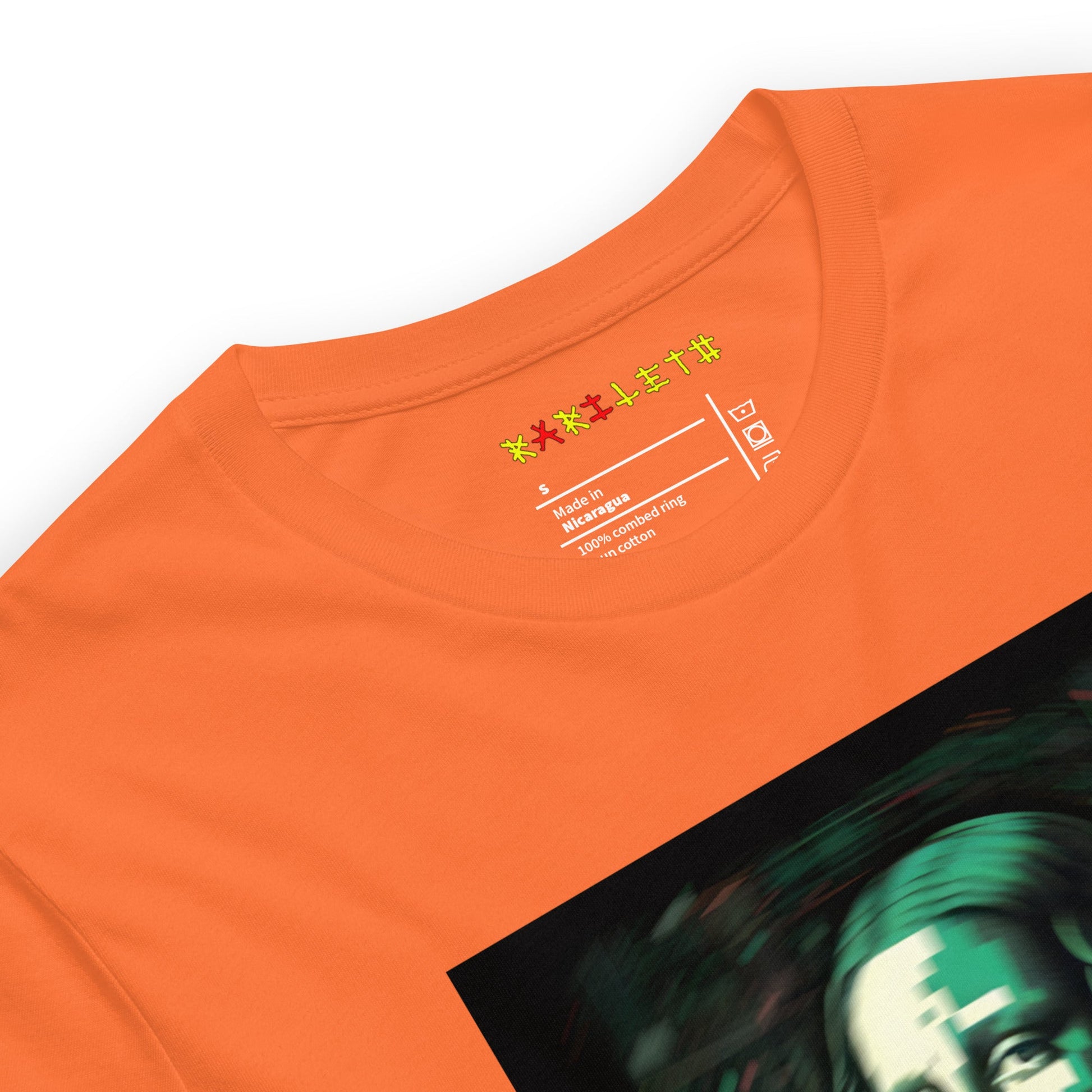 Orange Neck Front View of LUCID MONA LISA Premium Crewneck T-Shirt