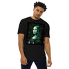 LUCID MONA LISA Premium Heavyweight T-Shirt - Color Black - Front View on Model - Rarileto
