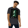 LUCID MONA LISA Premium Heavyweight T-Shirt - Color Charcoal Heather - Front View on Model - Rarileto
