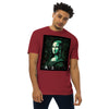 LUCID MONA LISA Premium Heavyweight T-Shirt - Color Brick Red - Front View on Model - Rarileto
