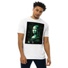 LUCID MONA LISA Premium Heavyweight T-Shirt - Color White - Front View on Model - Rarileto
