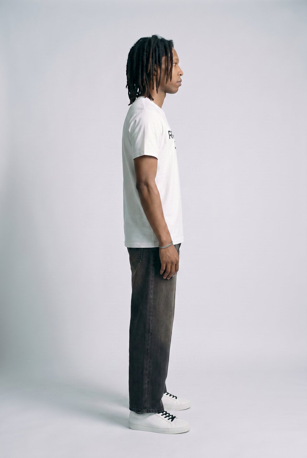 White male model side view — RARILETO Origin Classic Tee
