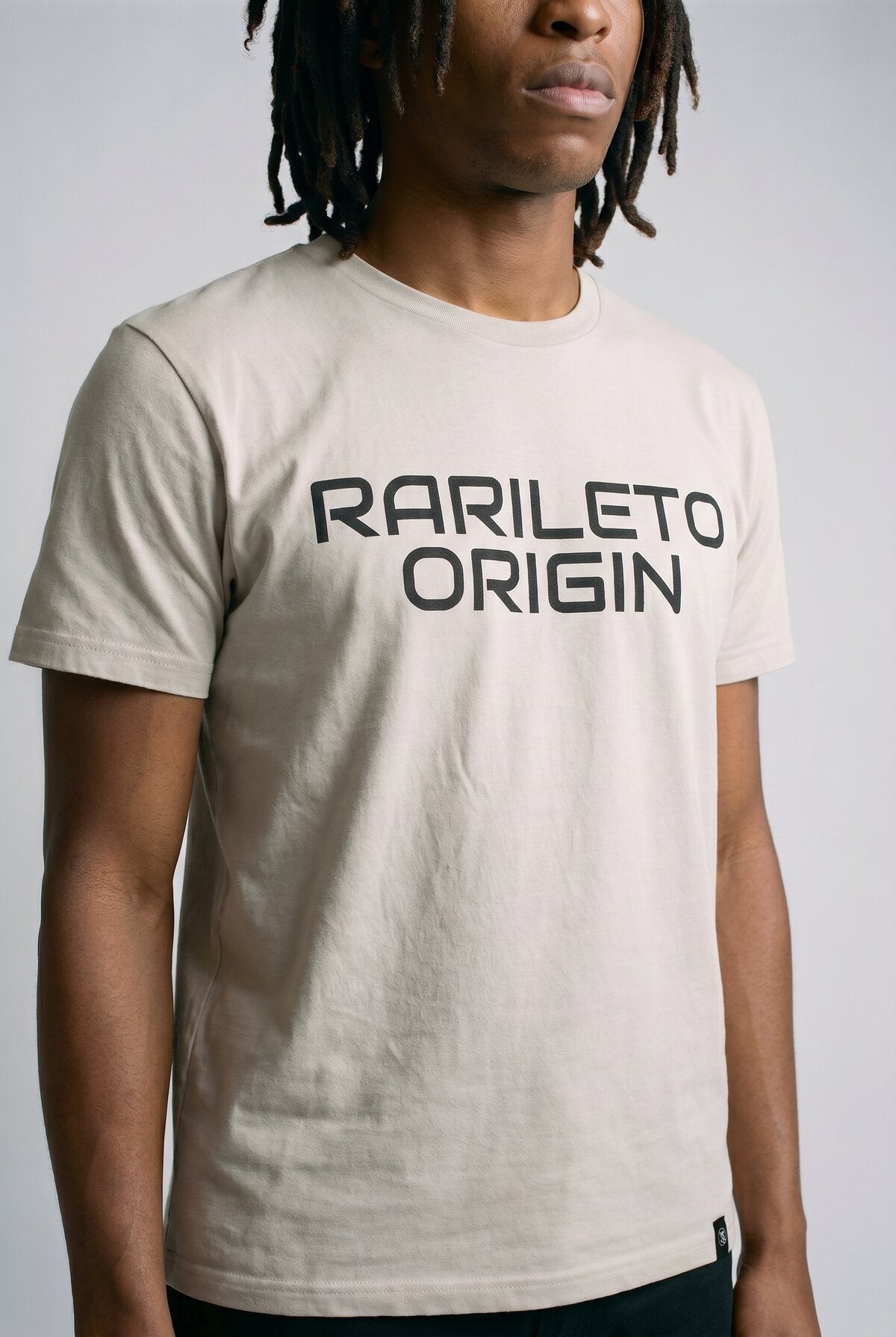 Bone close-up graphic print detail — RARILETO Origin Classic Tee