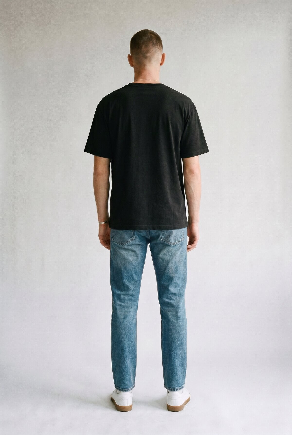Multi-Color male model back view — RARILETO Cats Classic Tee