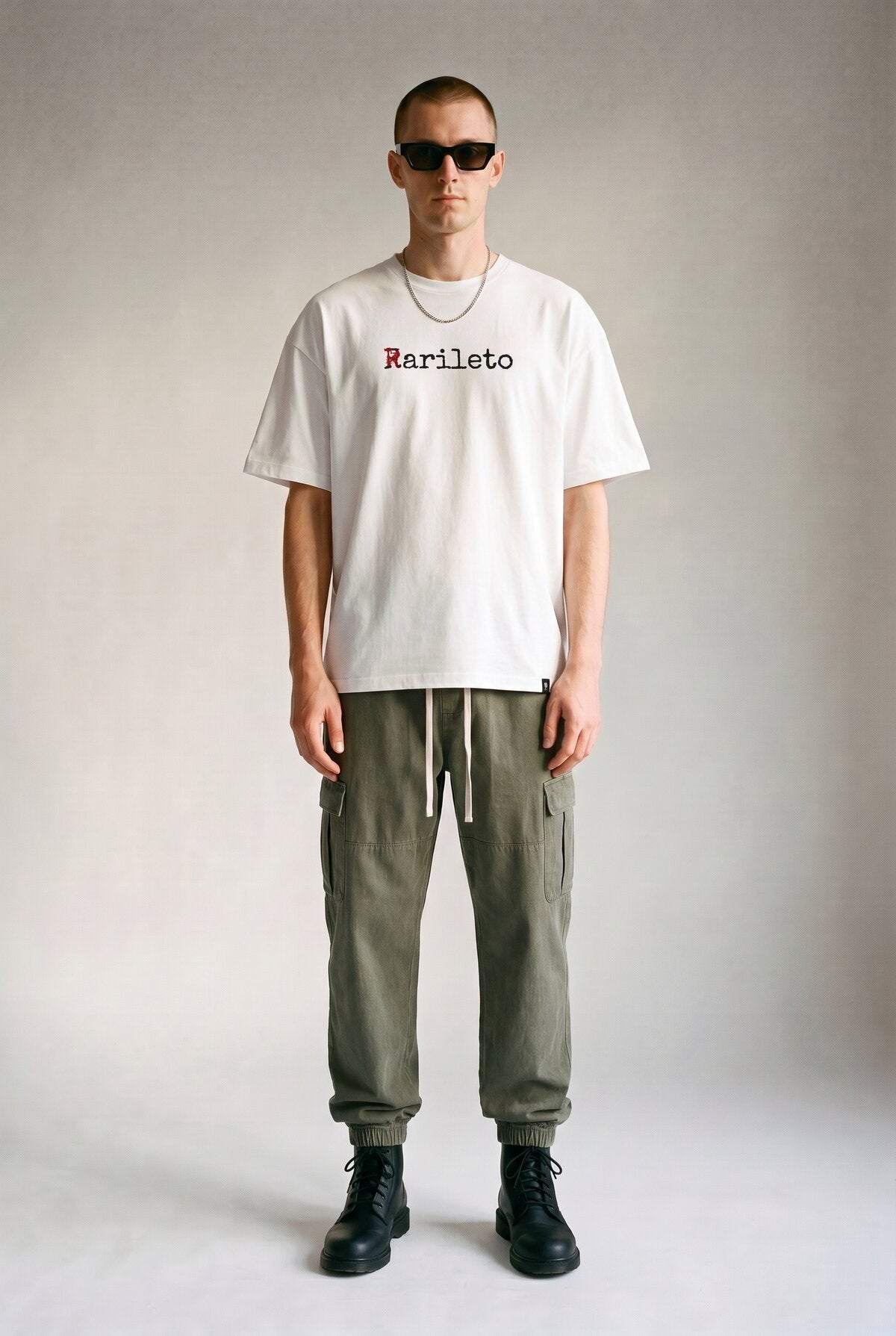 White male model wearing front view — RARILETO Special Classic Tee