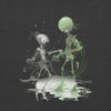 Design Front Dark Gray Heather: MARS ALIEN DANCE Premium Crewneck T-Shirt in Dark Gray Heather (Design View)