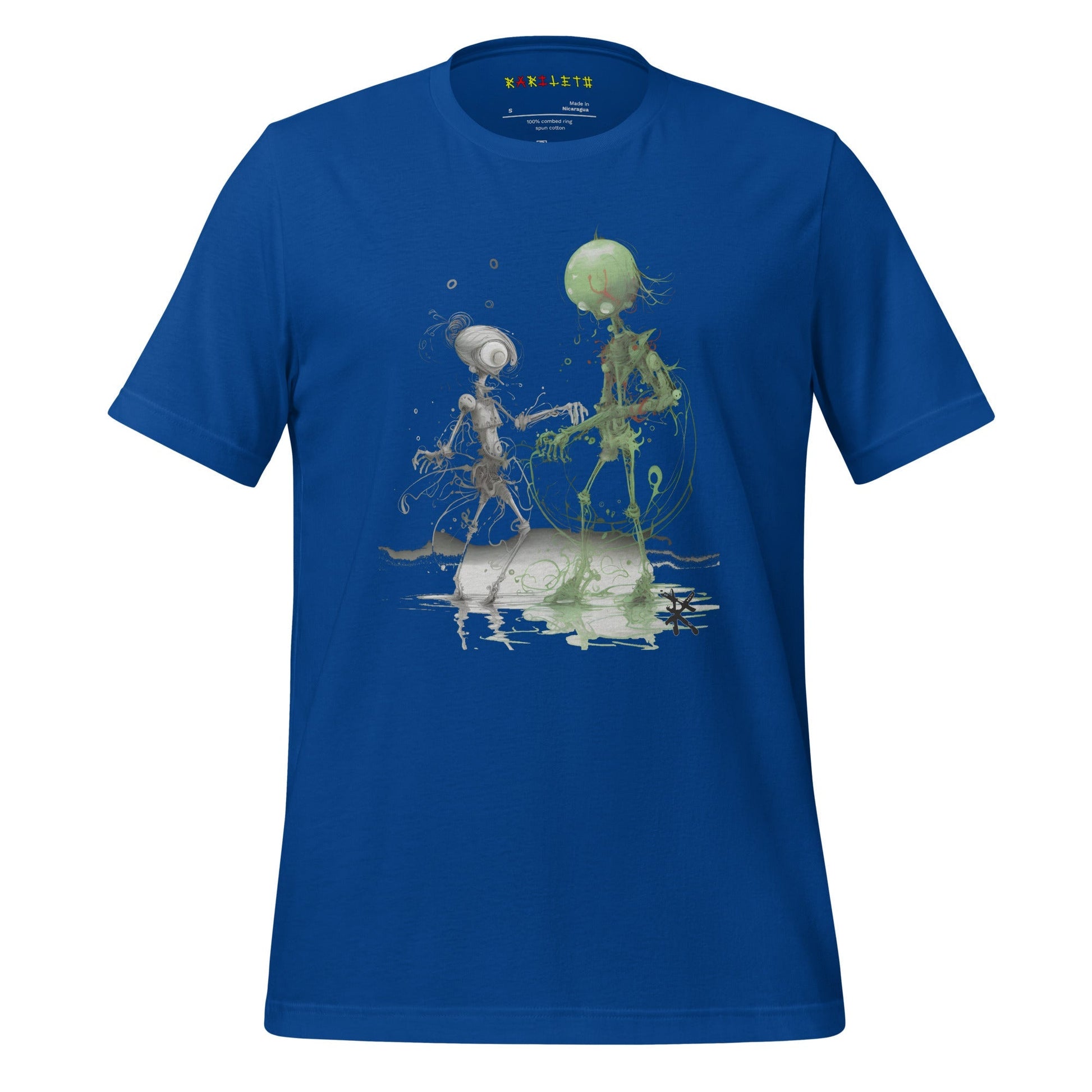 Front Ghost Royal: MARS ALIEN DANCE Premium Crewneck T-Shirt in Royal (Front Ghost View)