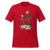 Front Ghost Red: MARS ALIEN DANCE Premium Crewneck T-Shirt in Red (Front Ghost View)