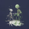 Design Front Navy: MARS ALIEN DANCE Premium Crewneck T-Shirt in Navy (Design View)