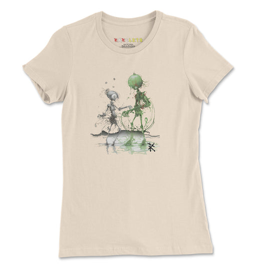 MARS ALIENS DANCING Premium Tee in Soft Cream - Rarileto - Front View