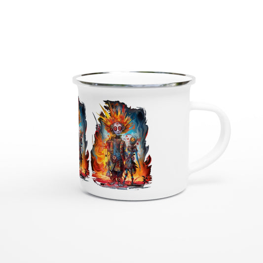 META HUMAN ROBOTS TECHNICOLOR Enamel Mug - Rarileto