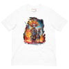 White Front View of META HUMAN ROBOTS TECHNICOLOR FIRE Premium Crewneck T-Shirt