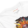 White Neck Front View of META HUMAN ROBOTS TECHNICOLOR FIRE Premium Crewneck T-Shirt