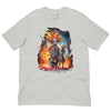 Athletic Heather Front View of META HUMAN ROBOTS TECHNICOLOR FIRE Premium Crewneck T-Shirt