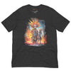 Dark Gray Heather Front View of META HUMAN ROBOTS TECHNICOLOR FIRE Premium Crewneck T-Shirt